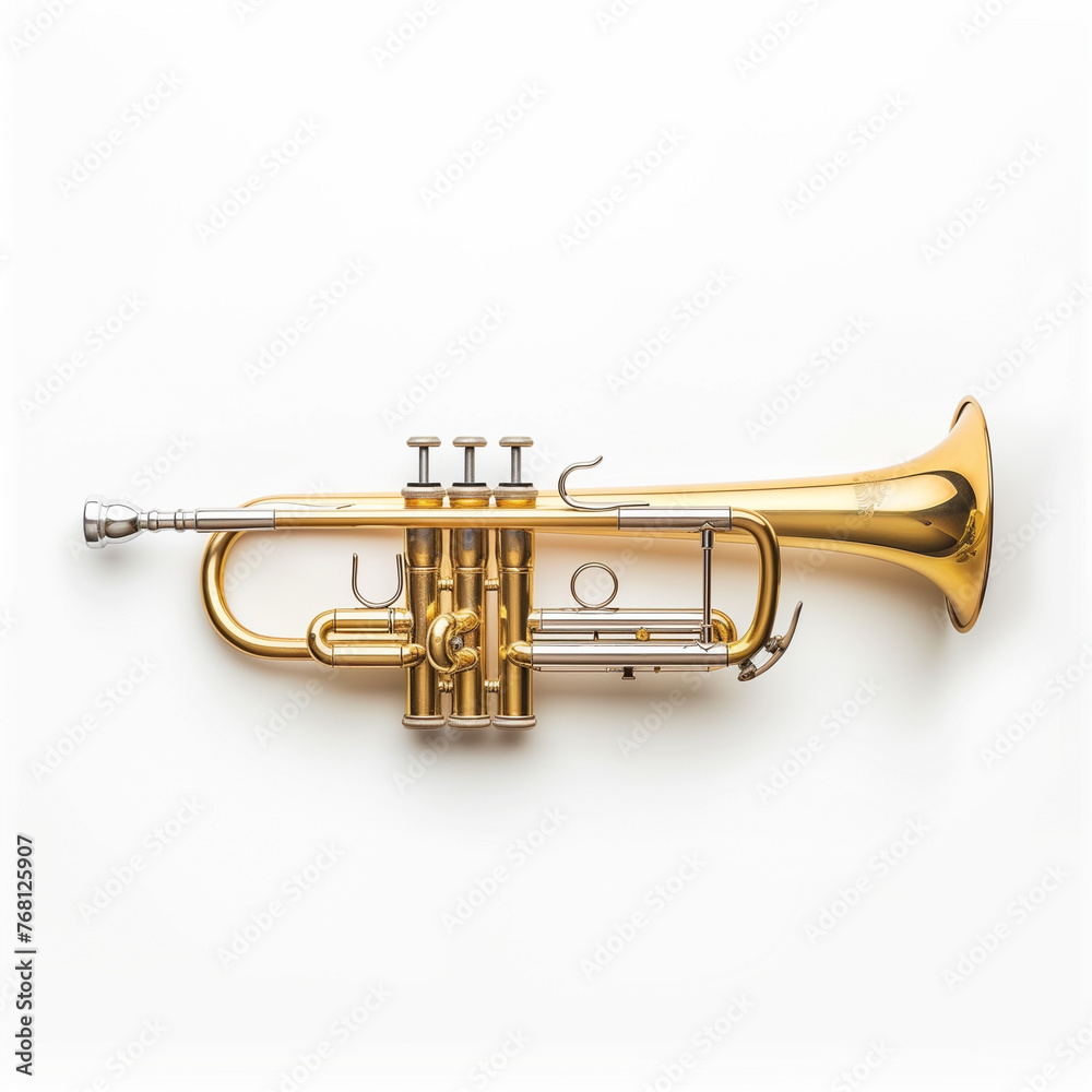 Fototapeta premium Trumpet on a white background