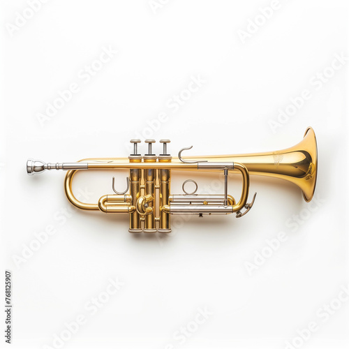 Trumpet on a white background