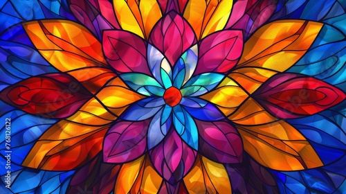 Colorful Stained Glass Flower