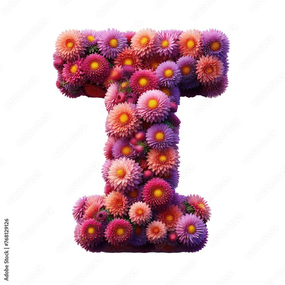 Isolated 3D Letter on a Clear PNG Canvas, Generative AI Isolated 3D Letter on a Clear PNG Canvas, Generative AI