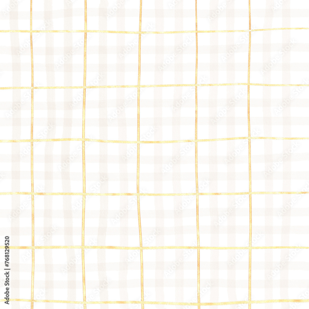 Gold Brown Beige Plaid Gingham Check Hand Drawn Background Overlay Gold Brown Beige Plaid Gingham Check Hand Drawn Background Overlay
