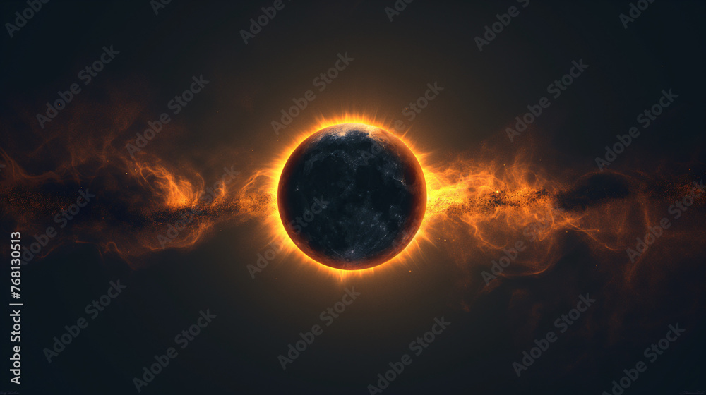 Eclipse solar, eclipse lunar - obrazy, fototapety, plakaty 