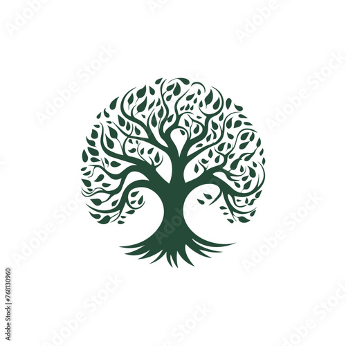 Tree logo design, vector icon, illustration .