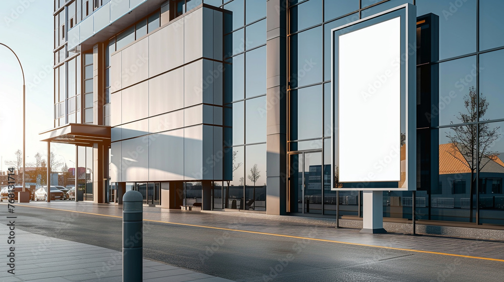Fototapeta premium Fitness Center Advertisement Blank Mockup Display Your Gyms Membership Offers Fitness Classes or Services