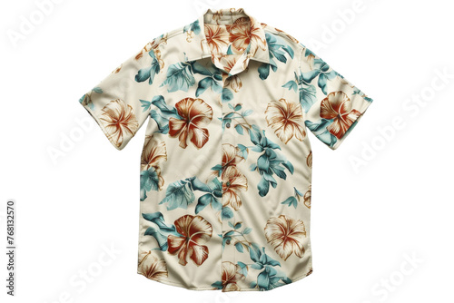 A vibrant shirt adorned with a delicate flower pattern © Hashi