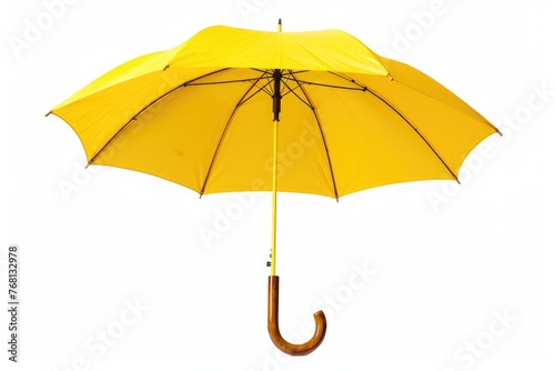 Yellow Umbrella Isolated on White Background for Only Open Parasol Protection
