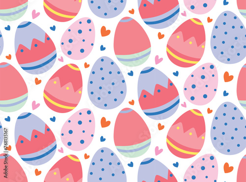 Easter holiday seamless pattern with eggs