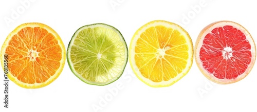slices of itrus fruit collage isolated on white background