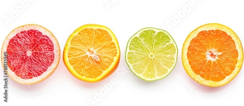 slices of itrus fruit collage isolated on white background