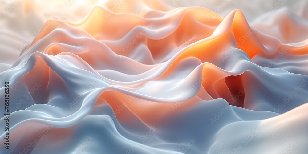 Obraz premium Abstract 3D background with waves in light colors 