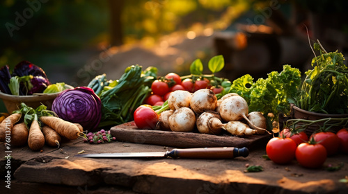 Fresh Harvest of Garden Vegetables © mimagephotos