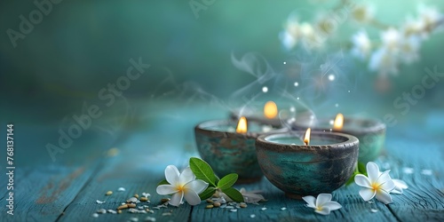 Experience the holistic wellness benefits of an Ayurvedic massage using traditional techniques and natural elements. Concept Ayurvedic Massage, Holistic Wellness, Traditional Techniques