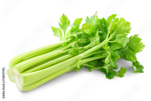fresh celery isolated from white or transparent background