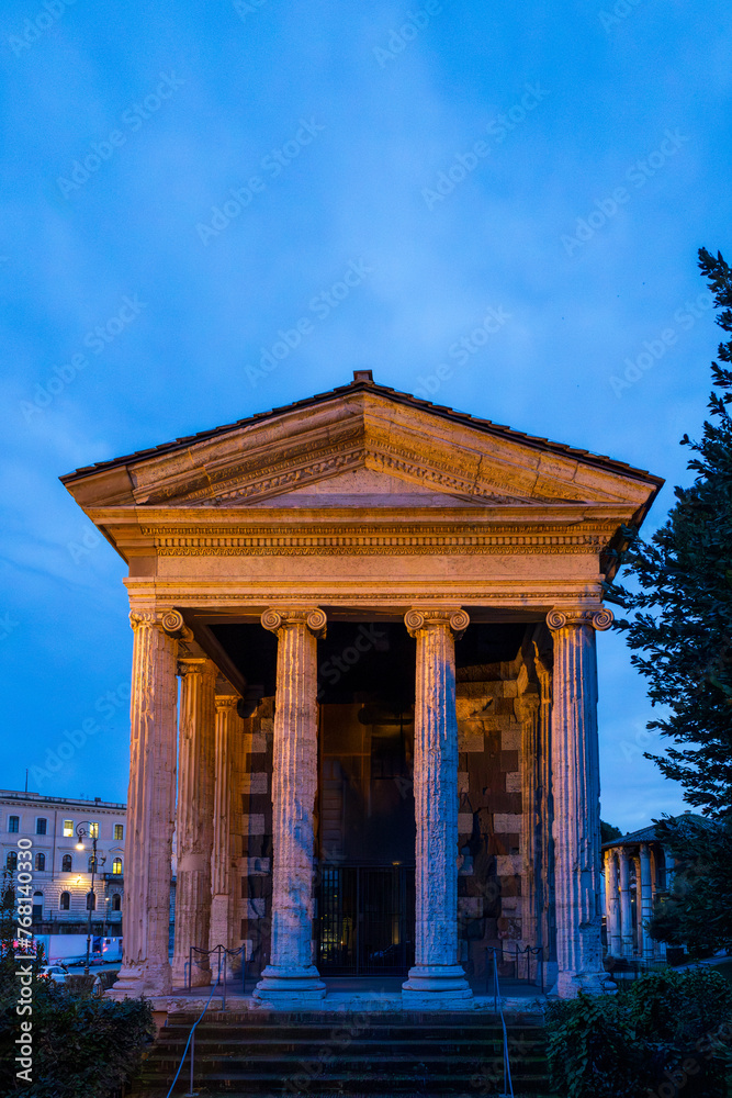 The Temple of Portunus ( Tempio di Portuno) in Rome, Italy