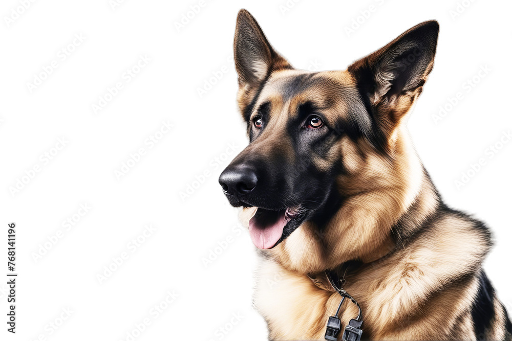 white german isolated background shepherd animal pet dog doggy puppy lying friends object nobody single on cut-out mammal pedigree purebred domestic front view closeup colourful lifestyle studio shot