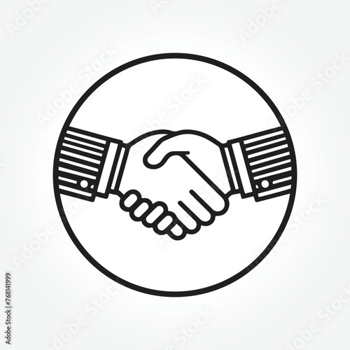 handshake icon vector illustration, business handshake sign and symbol. contact agreement, Partnership Line Icon