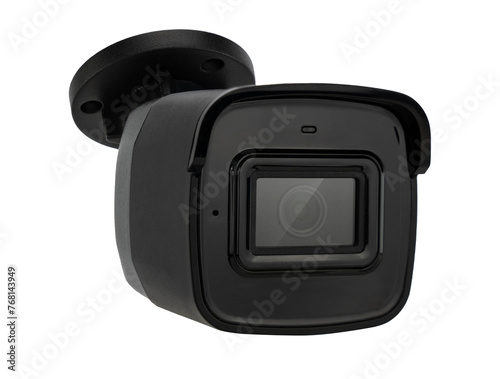 Modern Black Security Camera Isolated