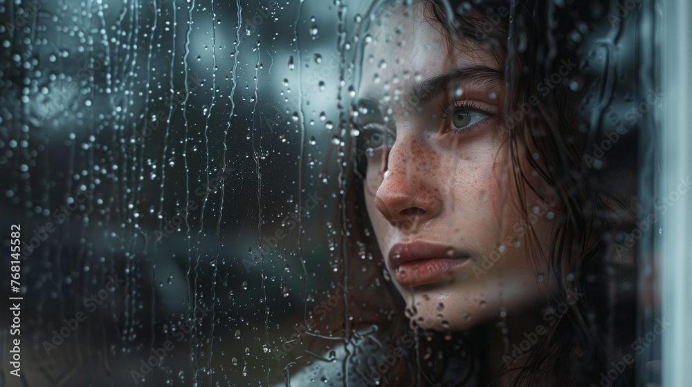 portrait of a person in the rain
