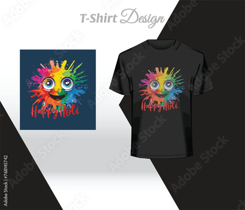 happy holi t shirt design.