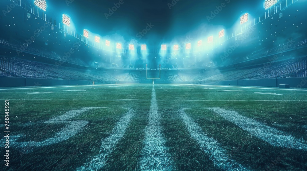 Obraz premium Stadium Filled With Green Lights