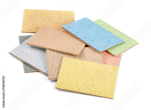 Samples of color decorative plasters