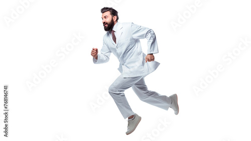 Hurrying doctor on a transparent or white background.

