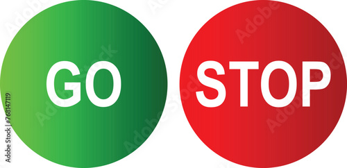stop and go buttons vector photo