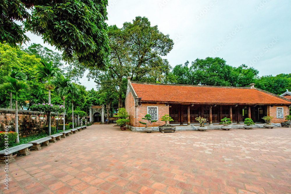 Hanoi - Vietnam. December 03, 2015. Temple of Literature. Top choice Confucian Temple in Hanoi.A rare example of well-preserved traditional Vietnamese architecture, the Temple of Literature honours