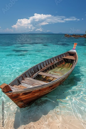 Small Boat Floating on Water