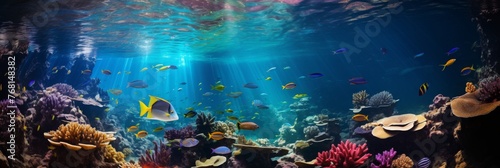 Panoramic Underwater Reef Scene