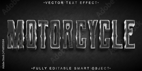 Silver Motorcycle Vector Fully Editable Smart Object Text Effect