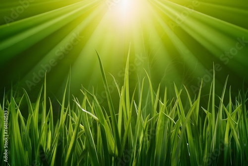 Grass growing represents green energy concept, promoting eco friendly travel