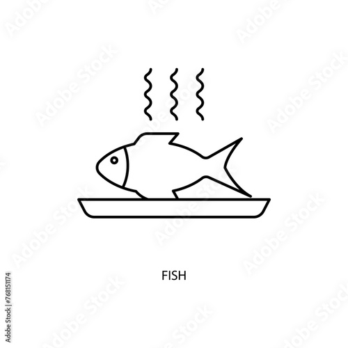 fish concept line icon. Simple element illustration. fish concept outline symbol design.