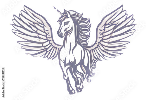 Obraz na płótnie unicorn illustration horse icon wing vector pegasus logo w salonie