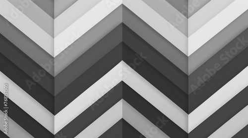 Modern Monochrome Chevron Pattern, Black and White Geometric Background with Copy Space