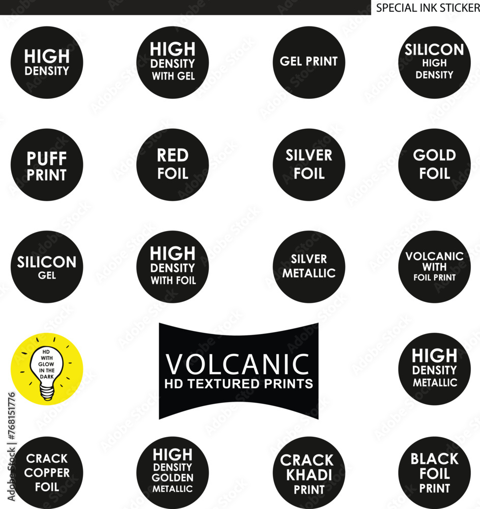 Fototapeta premium Special ink sticker for screen print material.