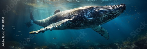 Serene Depths: Humpback Whale Glide © Vladimir