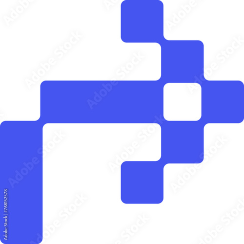 Pixel geometric shape pixelated arrow