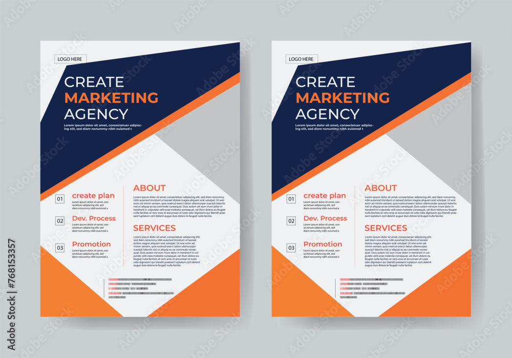 Obraz premium Business flyer template 1 colour design