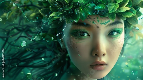 Wallpaper Mural A fantasy portrait with the theme of Mother Earth from Asia. Torontodigital.ca