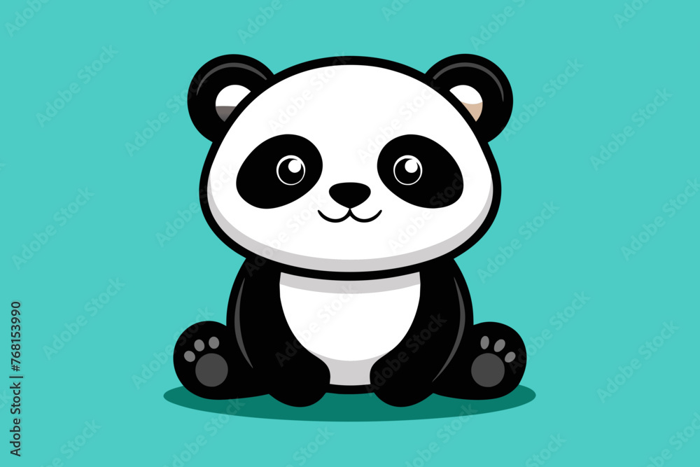 Cute panda sitting cartoon vector icon illustration animal nature icon concept isolated flat vector Cute panda sitting cartoon vector icon illustration animal nature icon concept isolated flat vector