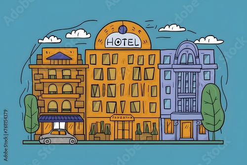 Illustration of hotel deal and accommodation choices for travelers photo