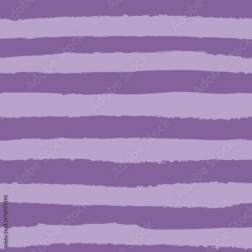 Horizontal stripe seamless repeat pattern in tonal dusty lavender purple. Grunge torn texture jagged vector cabana stripe in modern colors