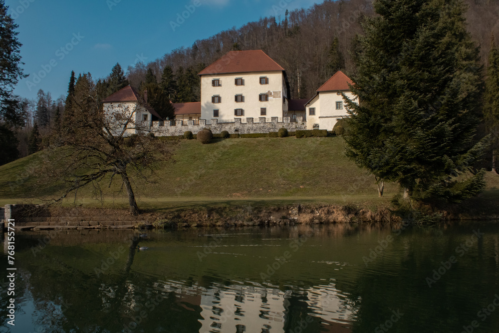 castle and lake