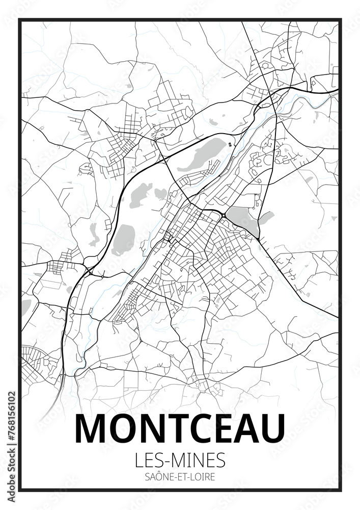 Naklejka premium Montceau-les-Mines, Saône-et-Loire