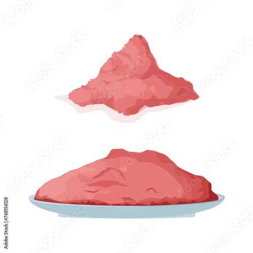 A pile of juicy red minced meat in a plate or without