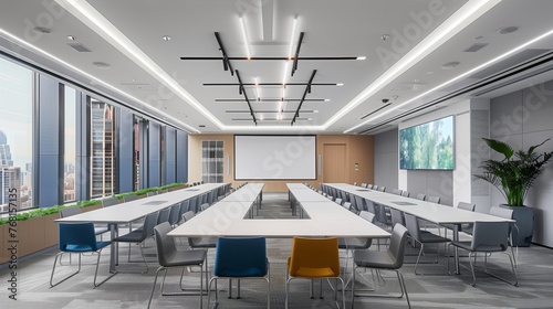 Modern Conference Room With Long Table