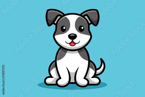 Cute Dog sitting cartoon vector icon illustration animal nature icon concept isolated flat vector