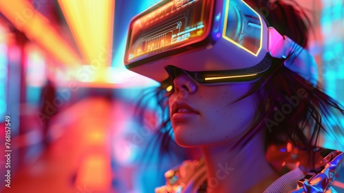 Woman Using Virtual Reality Headset © MIKHAIL