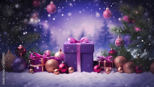 Gift box in purple tones © sakda